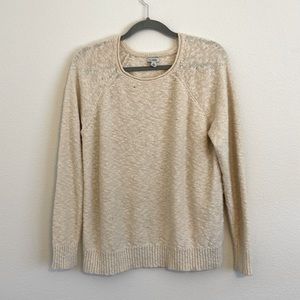 LL Bean Cream Popcorn Sweater